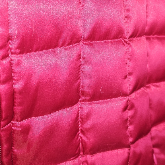 Lands’ End Goose Down Puffer Coat, Faux Fur Hood Trim, Magenta, Size Small, GUC - Picture 12 of 16